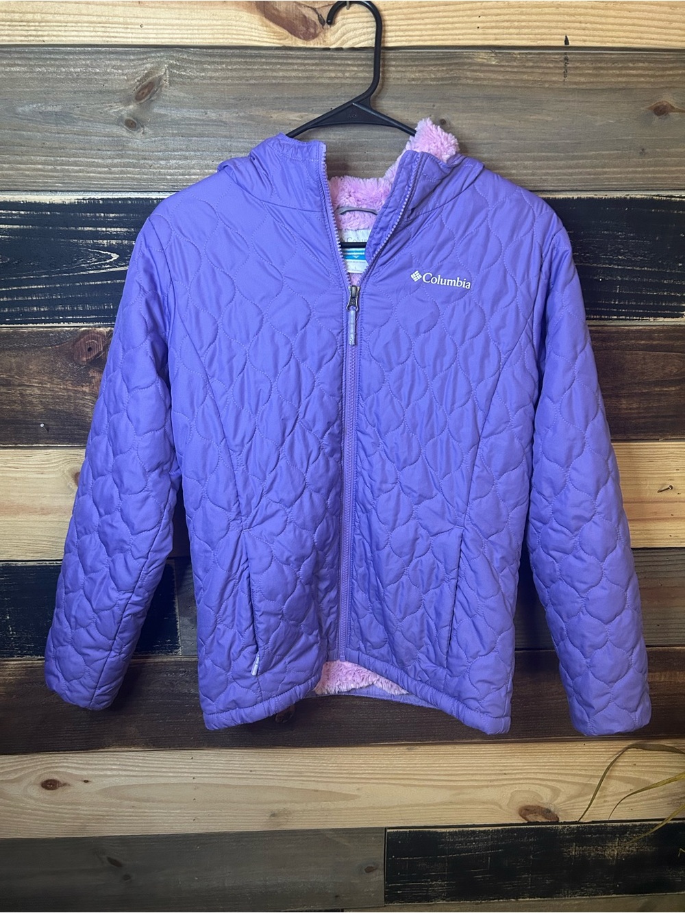 Columbia Girls' Lavender Hooded Quilted Puffer Jacket